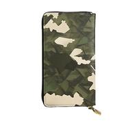 YYHWHJDE Portefeuille long en cuir de qualité imprimé camouflage militaire conçu pour les filles et les femmes tendance 19 x 10,5 cm, Noir , Taille unique