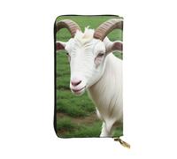 YYHWHJDE Portefeuille long en cuir de qualité imprimé chèvre de la ferme conçu pour les filles et les femmes tendance 19 x 10,5 cm, Noir , Taille unique
