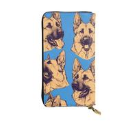 YYHWHJDE Portefeuille long en cuir de qualité imprimé chien berger allemand conçu pour les filles et les femmes tendance 19 x 10,5 cm, Noir , Taille unique