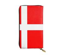 YYHWHJDE Portefeuille long en cuir de qualité imprimé drapeau danois du Danemark conçu pour les filles et les femmes tendance 19 x 10,5 cm, Noir , Taille unique