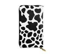 YYHWHJDE Portefeuille long en cuir de qualité imprimé fourrure de vache pour filles et femmes tendance, 19 x 10,5 cm, Noir , Taille unique