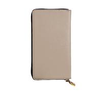 YYHWHJDE Portefeuille long en cuir de qualité imprimé marron clair de couleur unie pour filles et femmes tendance, 19 x 10,5 cm, Noir , Taille unique