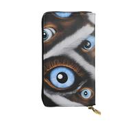 YYHWHJDE Portefeuille long en cuir de qualité imprimé « The Evil Eye » - Pour filles et femmes - Élégant - 19 x 10,5 cm, Noir , Taille unique
