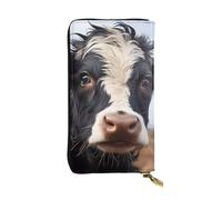 YYHWHJDE Portefeuille long en cuir de qualité imprimé vache mignon conçu pour les filles et les femmes tendance élégant 19 x 10,5 cm, Noir , Taille unique