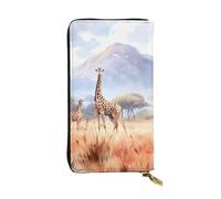 YYHWHJDE Portefeuille long en cuir de qualité pour filles et femmes Motif girafe africaine 19 x 10,5 cm, Noir , Taille unique