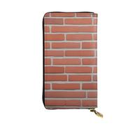 YYHWHJDE Portefeuille long en cuir de qualité pour filles et femmes - Motif mur de briques rouges - 19 x 10,5 cm, Noir , Taille unique