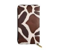 YYHWHJDE Portefeuille long en cuir de vache rouge marron imprimé de qualité pour filles et femmes tendance 19 x 10,5 cm, Noir , Taille unique
