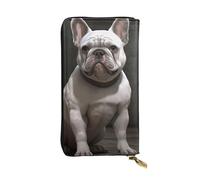 YYHWHJDE Portefeuille long en cuir imprimé bouledogue français conçu pour les filles et les femmes tendance, élégant et personnalisé 19 x 10,5 cm, noir, taille unique, Noir , Taille unique