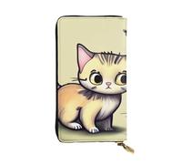 YYHWHJDE Portefeuille long en cuir imprimé chat et papillon conçu pour les filles et les femmes tendance, élégant et personnalisé 19 x 10,5 cm, noir, taille unique, Noir , Taille unique