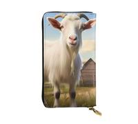 YYHWHJDE Portefeuille long en cuir imprimé chèvre de la ferme conçu pour les filles et les femmes tendance élégant et personnalisé 19 x 10,5 cm, noir, taille unique, Noir , Taille unique