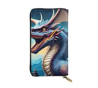 YYHWHJDE Portefeuille long en cuir imprimé dragon rugissant conçu pour les filles et les femmes tendance, élégant et personnalisé 19 x 10,5 cm, noir, taille unique, Noir , Taille unique