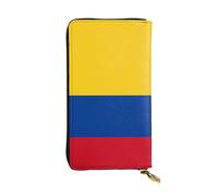 YYHWHJDE Portefeuille long en cuir imprimé drapeau de la Colombie conçu pour les filles et les femmes tendance, élégant et personnalisé 19 x 10,5 cm, noir, taille unique, Noir , Taille unique