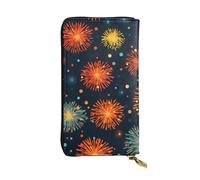 YYHWHJDE Portefeuille long en cuir imprimé explosion feu d'artifice conçu pour les filles et les femmes tendance élégant et personnalisé 19 x 10,5 cm, noir, taille unique, Noir , Taille unique