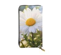 YYHWHJDE Portefeuille long en cuir imprimé marguerite blanche conçu pour les filles et les femmes tendance, élégant et personnalisé 19 x 10,5 cm, noir, taille unique, Noir , Taille unique