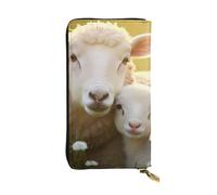 YYHWHJDE Portefeuille long en cuir imprimé mouton mignon avec mère Conçu pour les filles et les femmes tendance élégant et personnalisé 19 x 10,5 cm, noir, taille unique, Noir , Taille unique
