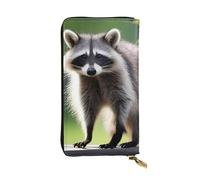 YYHWHJDE Portefeuille long en cuir imprimé raton laveur conçu pour les filles et les femmes tendance, élégant et personnalisé 19 x 10,5 cm, noir, taille unique, Noir , Taille unique