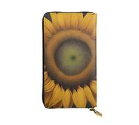 YYHWHJDE Portefeuille long en cuir imprimé tournesol doré conçu pour les filles et les femmes tendance, élégant et personnalisé 19 x 10,5 cm, noir, taille unique, Noir , Taille unique