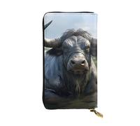 YYHWHJDE Portefeuille long en cuir imprimé Water Buffalo conçu pour les filles et les femmes tendance, élégant et personnalisé 19 x 10,5 cm, noir, taille unique, Noir , Taille unique