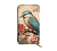 YYHWHJDE Portefeuille vintage en cuir de qualité avec imprimé oiseau et fleur - Pour filles et femmes - 19 x 10,5 cm, Noir , Taille unique