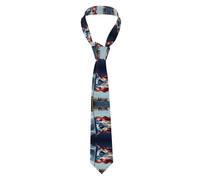 YYHWHJDE Porto Rico Cravate pour homme avec motif drapeau pour le travail, les anniversaires, les mariages, les fêtes, les banquets Entretien facile 145 x 7,9 cm