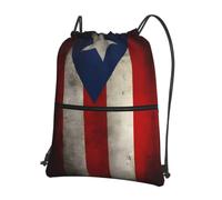 YYHWHJDE Porto Rico Sac à dos avec cordon de serrage en polyester résistant à l'eau pour la gym, les voyages et la randonnée - Léger, durable et compact