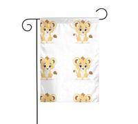 YYHWHJDE Poteau de drapeau de jardin imprimé lionceau timide décoration de cour extérieure mode 30,5 x 45,7 cm