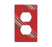 YYHWHJDE Pure Background Lines Prints Panneau mural double prise électrique Plaque décorative résistante à la chaleur 11,4 x 7 cm