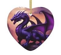 YYHWHJDE Purple and Wirte Dragons Image de Noël Céramique Pendentif Amour Décoration Intérieur Festival Cadeau