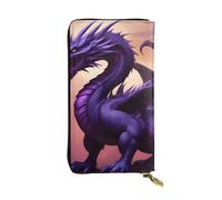 YYHWHJDE Purple and Wirte Dragons Picture Portefeuille long en cuir conçu pour les filles et les femmes tendance élégant et personnalisé 19 x 10,5 cm, noir, taille unique, Noir , Taille unique