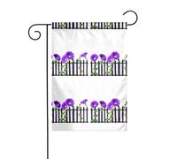 YYHWHJDE Purple morning glory in the fence Pattern Garden Flag Pole Outdoor Courtyard Decoration Fashion 30,5 x 45,7 cm