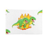 Yyhwhjde Puzzle de 1 000 pièces Dinosaures en flammes - Puzzle éducatif intellectuel en bois - Puzzles amusants pour soulager le stress