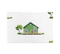 Yyhwhjde Puzzle de 1 000 pièces en bois vert - Puzzle éducatif intellectuel en bois - Puzzles amusants pour soulager le stress