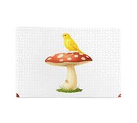 Yyhwhjde Puzzle de 1 000 pièces Yyhwhjde Canari sur un champignon - Puzzles éducatifs intellectuels en bois - Puzzles amusants pour soulager le stress