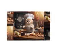 Yyhwhjde Puzzle de 1 000 pièces Yyhwhjde Cuisine Cookies Image éducative intellectuelle en bois Puzzles amusants pour soulager le stress
