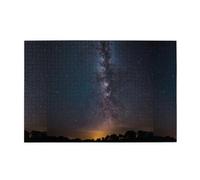 Yyhwhjde Puzzle de 1 000 pièces Yyhwhjde - Imprimé ciel nocturne brillant - Puzzle en bois de qualité pour adultes et enfants - Puzzles amusants pour soulager le stress