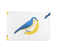 Yyhwhjde Puzzle de 1 000 pièces Yyhwhjde Oiseau bleu sur une banane - Puzzles éducatifs intellectuels en bois - Puzzles amusants pour soulager le stress