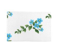 Yyhwhjde Puzzle de 1 000 pièces Yyhwhjde Petites fleurs bleues Image éducative intellectuelle en bois Puzzles amusants pour soulager le stress