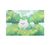 Yyhwhjde Puzzle de 1 000 pièces Yyhwhjde Queue qui remue l'image blanche éducative intellectuelle en bois, puzzles amusants pour soulager le stress