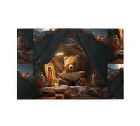 Yyhwhjde Puzzle de 1 000 pièces Yyhwhjde Un petit ours Apprentissage des connaissances Image éducative intellectuelle en bois Puzzles amusants pour soulager le stress