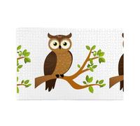 Yyhwhjde Puzzle de 1000 pièces Yyhwhjde chouette marron sur la cime du sapin - Puzzle en bois de qualité pour adultes et enfants - Puzzles amusants pour soulager le stress