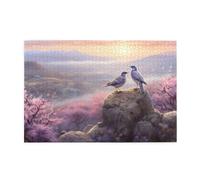 Yyhwhjde Puzzle de 1000 pièces Yyhwhjde Deux oiseaux sur un rocher Puzzles éducatifs en bois intellectuels Puzzles amusants Jeu anti-stress