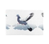 Yyhwhjde Puzzle de 1000 pièces Yyhwhjde Le Pigeon dans les nuages blancs Imprimés Puzzles éducatifs en bois intellectuels Puzzles amusants Jeu anti-stress
