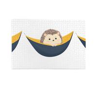 Yyhwhjde Puzzle de 1000 pièces Yyhwhjde Petit hérisson dans un hamac - Puzzle en bois de qualité pour adultes et enfants - Puzzles amusants pour soulager le stress