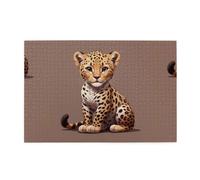 Yyhwhjde Puzzle de 1000 pièces Yyhwhjde The Coquettish Little Leopard Image éducative intellectuelle en bois Puzzles amusants pour soulager le stress