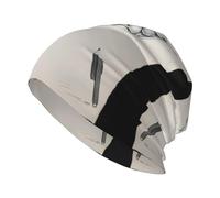 YYHWHJDE Quiet Peas Pictures Prints Bonnet tricoté élastique chaud pour homme et femme Noir