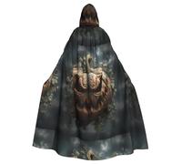 YYHWHJDE Raven Pumpkin Prints Halloween Cape à capuche pour homme et femme Manteau pour jeu de rôle