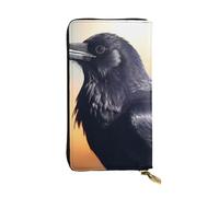 YYHWHJDE Ravens Printing Portefeuille long en cuir de qualité conçu pour les filles et les femmes tendance 19 x 10,5 cm, Noir , Taille unique
