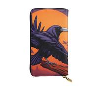YYHWHJDE Ravens Printing Portefeuille long en cuir de qualité conçu pour les filles et les femmes tendance 19 x 10,5 cm, Noir , Taille unique