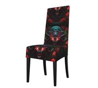 YYHWHJDE Red Eye Housse de protection pour chaise de salle à manger Motif monstre - Doux, confortable, infroissable, élastique, s'adapte à la plupart des chaises sans accoudoirs