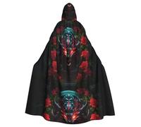 YYHWHJDE Red Eye Monster Stamp Prints Halloween Cape à capuche pour homme et femme